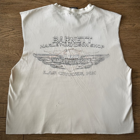 Vintage 2000 Harley-Davidson Cropped Cutoff Tank Top Distressed USA Made Large - Picture 6 of 6